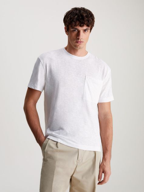 Polera Lightweight Slub Pocket Blanco Calvin Klein-0