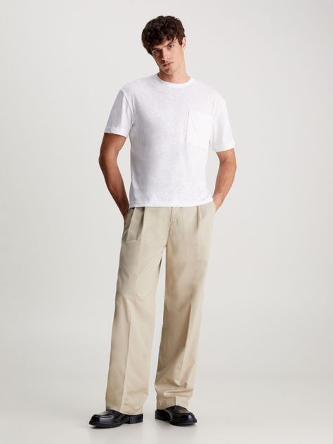 Polera Lightweight Slub Pocket Blanco Calvin Klein-1