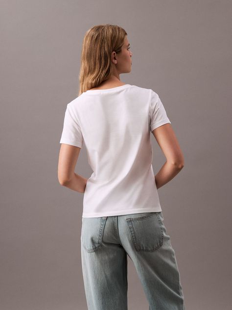 Polera Faded Monologo Slim Blanco Calvin Klein-2
