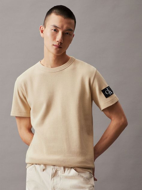 Polera Badge Waffle Beige Calvin Klein-0