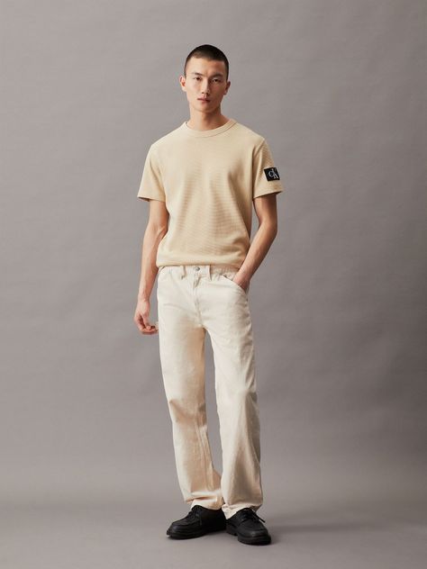 Polera Badge Waffle Beige Calvin Klein-1