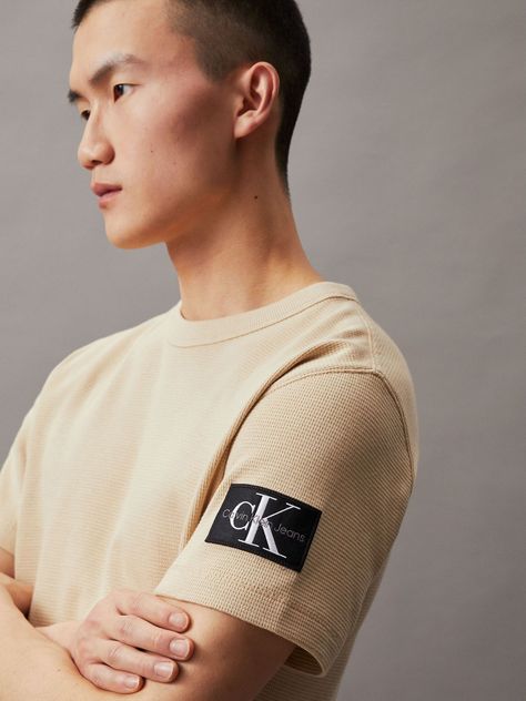 Polera Badge Waffle Beige Calvin Klein-3
