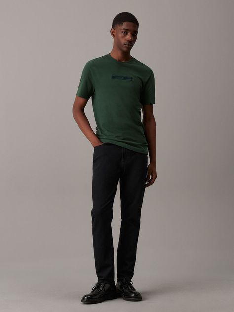 Polera Embroidered Logo Peached Verde Calvin Klein-1