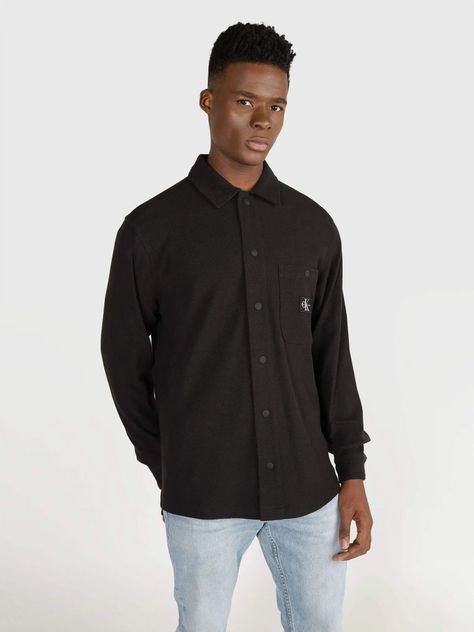 Camisa Knitted Frabric Negro Calvin Klein-0