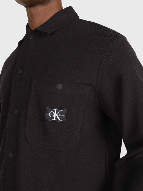 Camisa Knitted Frabric Negro Calvin Klein-3