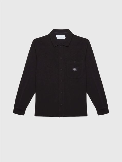 Camisa Knitted Frabric Negro Calvin Klein-4