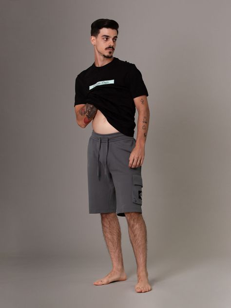 Short Monologo Badge Gris Calvin Klein-1