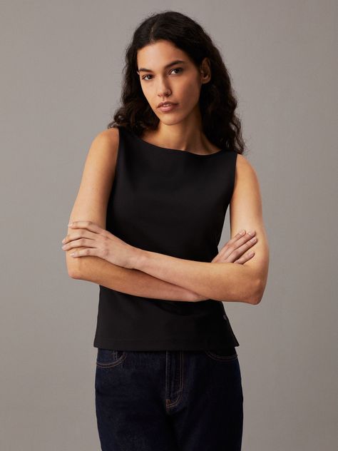 Polera Sculpted Milano Negro Calvin Klein-0