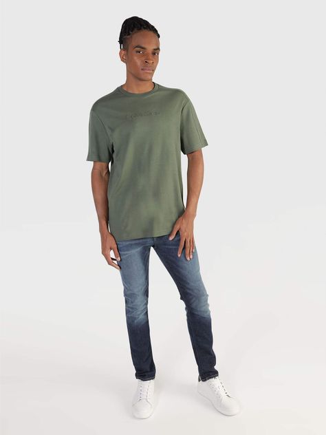 Polera Embossed Comfort Verde Calvin Klein-1
