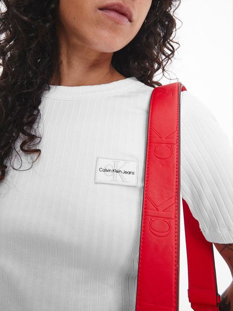 Polera Badge Slim 895 Blanco Calvin Klein-3