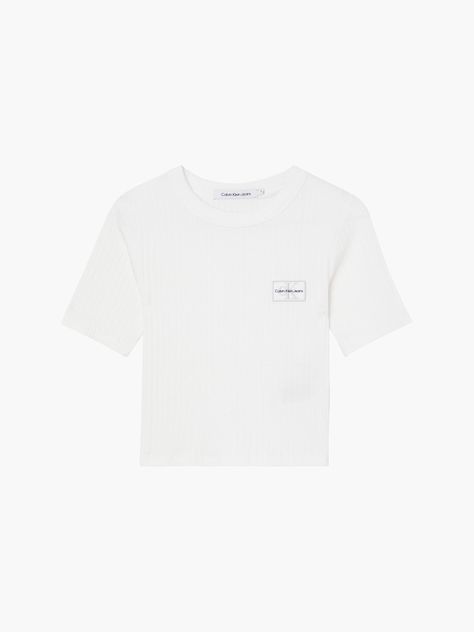 Polera Badge Slim 895 Blanco Calvin Klein-4