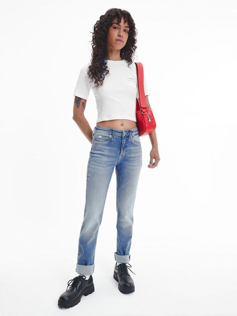 Polera Badge Slim 895 Blanco Calvin Klein-1