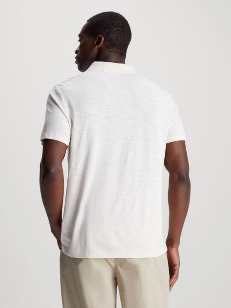 Polo Cotton Linen Blanco Calvin Klein-2