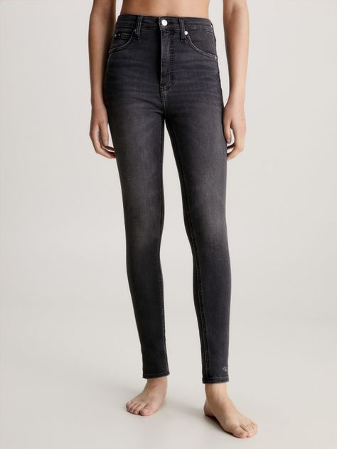 Jeans High Rise Super Skinny Ankle Negro-0