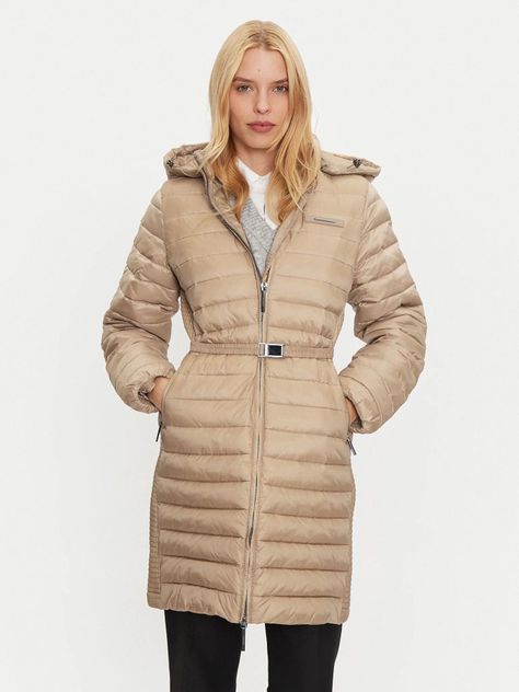 Parka Padded Smocking Beige Calvin Klein-0