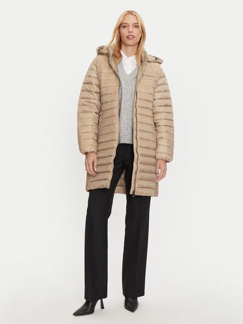 Parka Padded Smocking Beige Calvin Klein-1