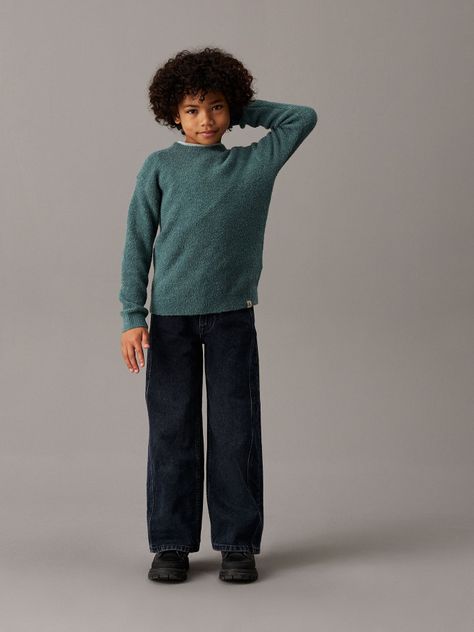Sweater Niño Boucle Crewneck Verde Calvin Klein-1