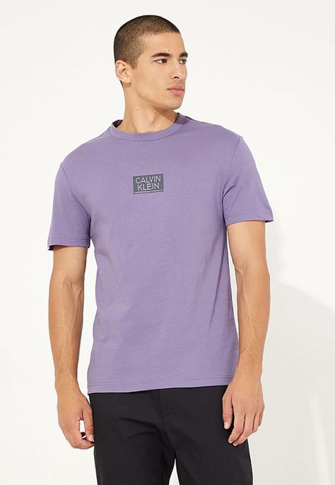 Polera Gloss Stencil Logo  Morado Calvin Klein-0