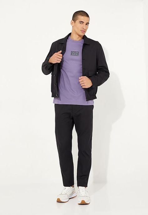 Polera Gloss Stencil Logo  Morado Calvin Klein-1
