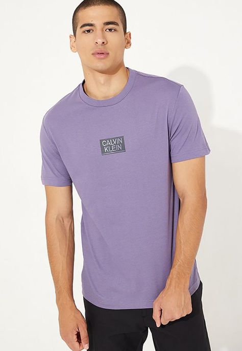 Polera Gloss Stencil Logo  Morado Calvin Klein-3