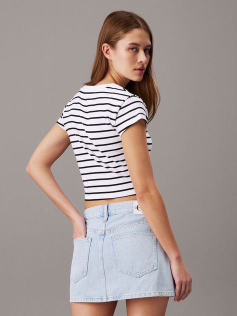 Polera Woven Label Rib Baby Blanco Calvin Klein-2