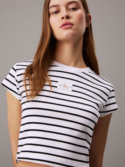 Polera Woven Label Rib Baby Blanco Calvin Klein-3