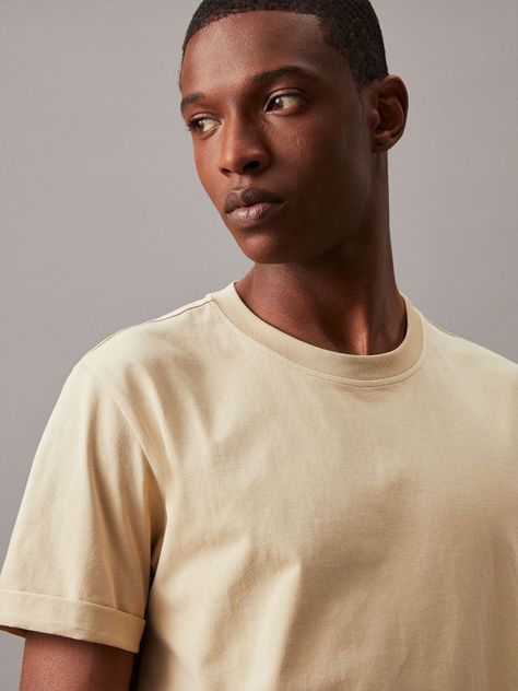 Polera Badge Turn Up Sleeve Beige Calvin Klein-3
