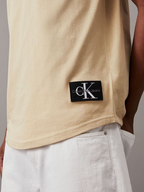 Polera Badge Turn Up Sleeve Beige Calvin Klein-4