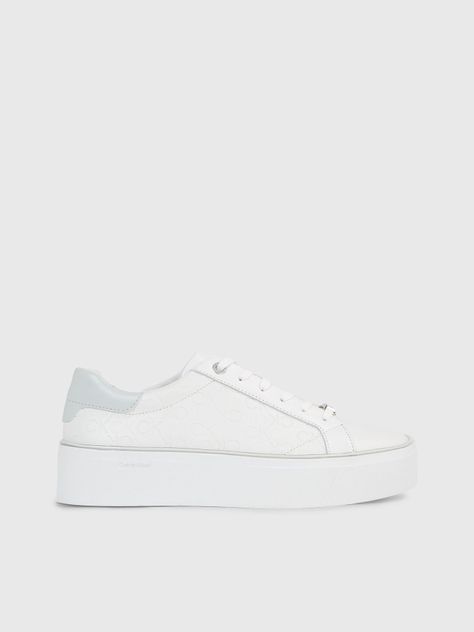 Zapatilla de Cuero Flatform Lace Up Blanco Calvin Klein-4