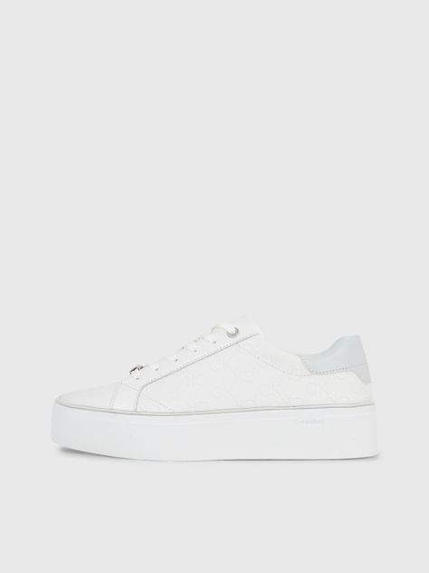 Zapatilla de Cuero Flatform Lace Up Blanco Calvin Klein-5