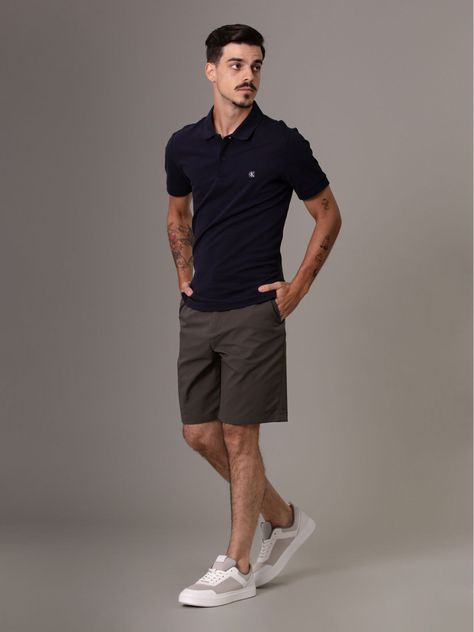 Polo CK Embro Badge Slim Azul Calvin Klein-1