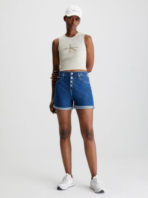 Short Mom Azul Calvin Klein-1