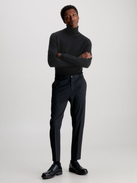 Sweater Cuello Alto Merino Negro Calvin Klein-1