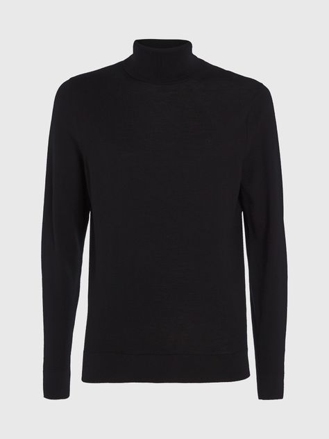 Sweater Cuello Alto Merino Negro Calvin Klein-4
