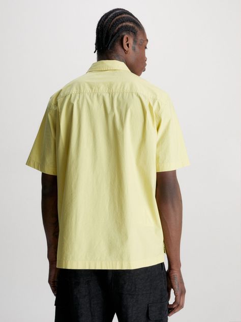 Camisa Stretch Poplin Con Cierre Amarillo Calvin Klein-2