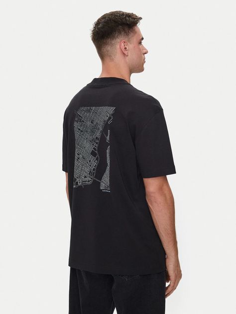 Polera City Grid Map Negro Calvin Klein-2
