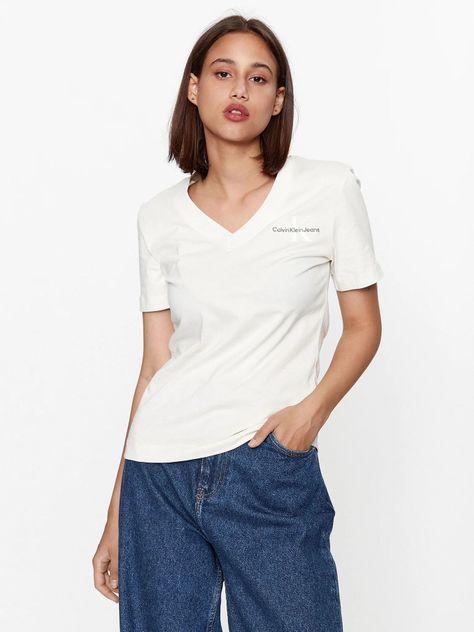 Polera Monologo Slim V-Neck Blanco-0