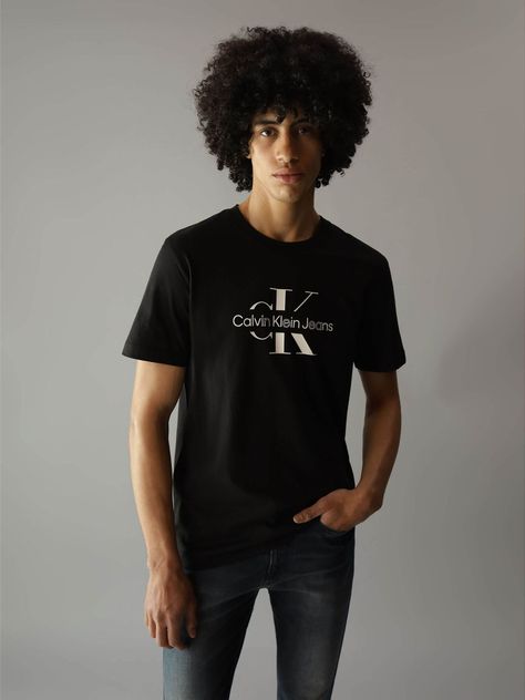Polera Disrupted Outline Monologo Negro Calvin Klein-0