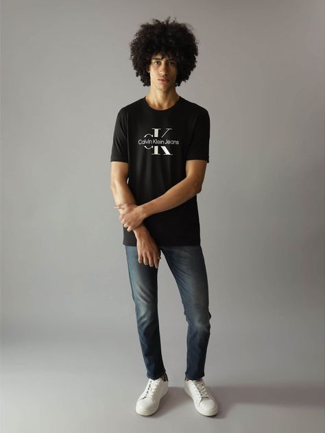 Polera Disrupted Outline Monologo Negro Calvin Klein-1