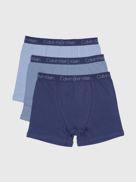 Pack 3 Bóxers Brief Niño Cotton Stre Azul Calvin Klein-1