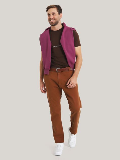 Pantalón Chino Tapered Café Calvin Klein-1