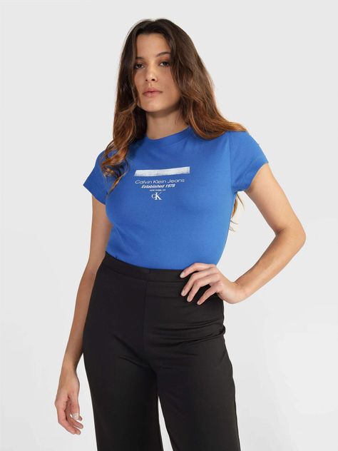 Polera Stripe Logo Modern Azul-0