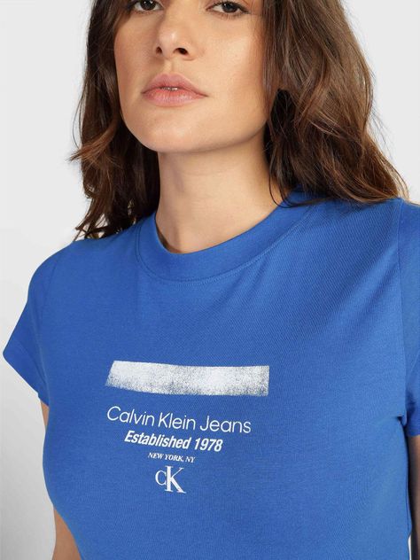 Polera Stripe Logo Modern Azul-3