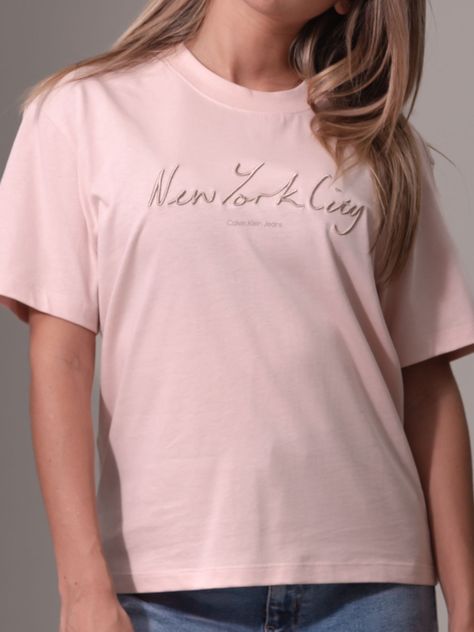 Polera Embroidered Nyc Relaxed Rosado Calvin Klein-4