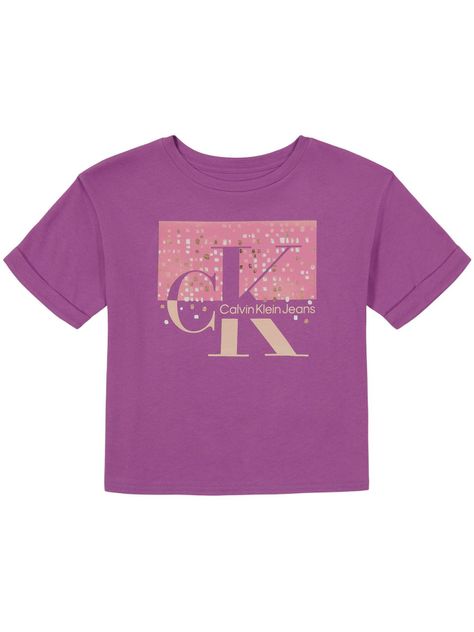 Polera Sparkle Monogram Morado Calvin Klein-0