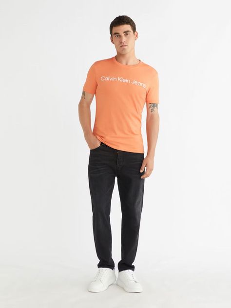Polera Institutional Logo Naranja Calvin Klein-1