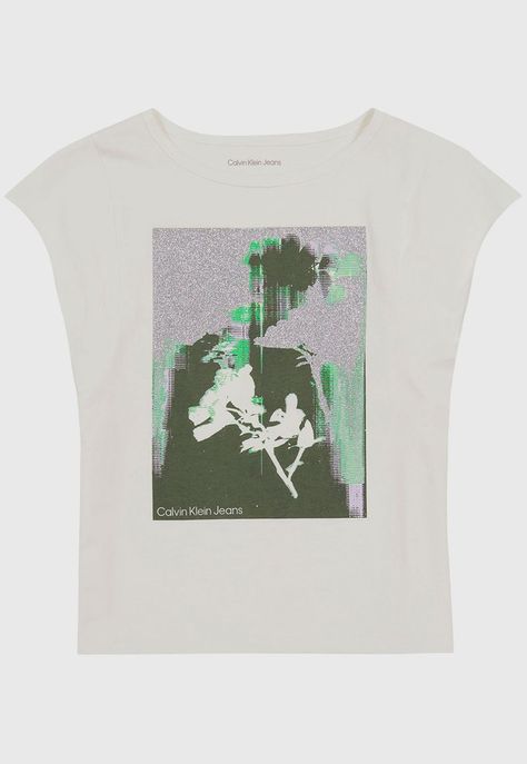 Polera Niña Floral Flutter Blanco Calvin Klein-0