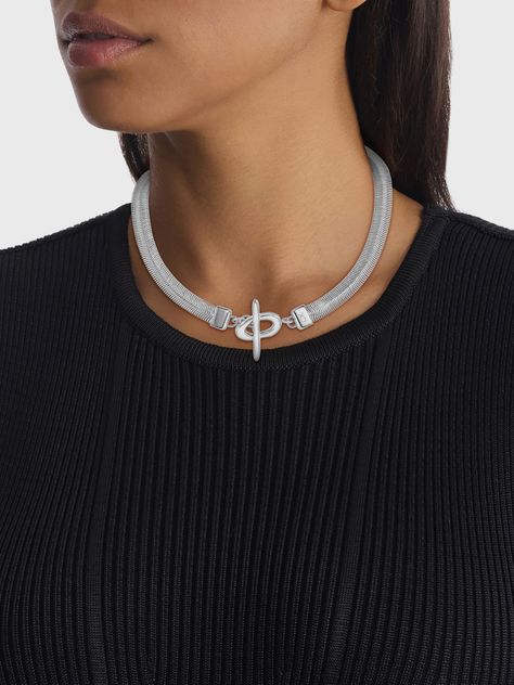 Cadena Bold Snake Plateado Calvin Klein-3