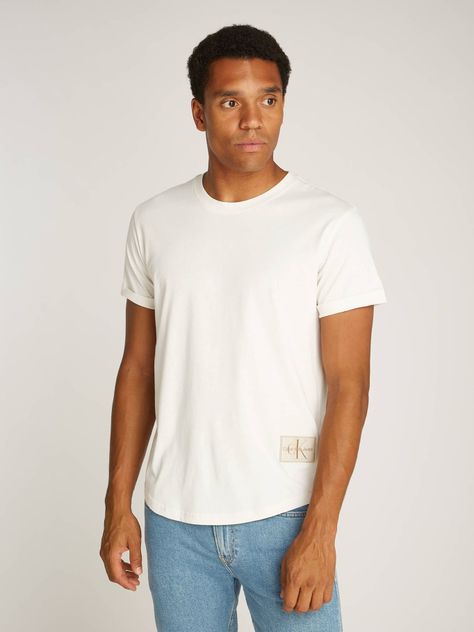 Polera Badge Turn Up Blanco Calvin Klein-0
