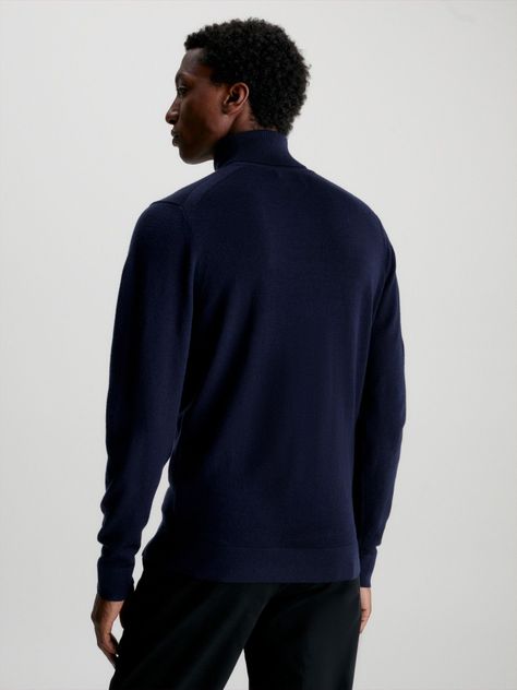 Sweater Cuello Alto Merino Azul Calvin Klein-2